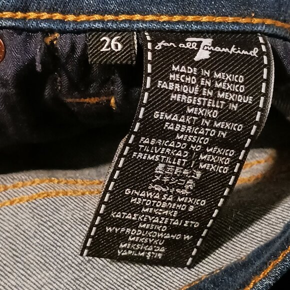 7‎ For All Mankind High Rise Cut-Off Denim Shorts Medium Wash, 3"inseam, Size 26 - Picture 6 of 6